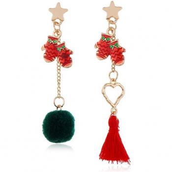Aretes Colgantes de Pentagrama Navideño