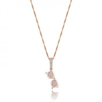 Hip Hop Jewelry S925 Sterling Silver Bling Ice Out Glasses Pendant Necklace
