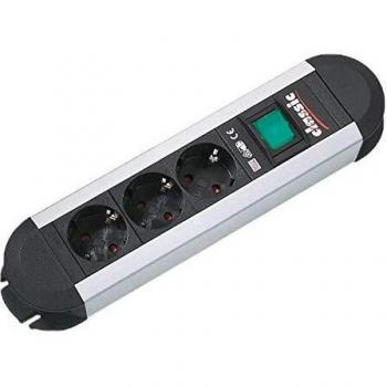 Regleta multipla Bachmann PRIMO 3 prese Schuko con interruttore 1,75 m alluminio nero