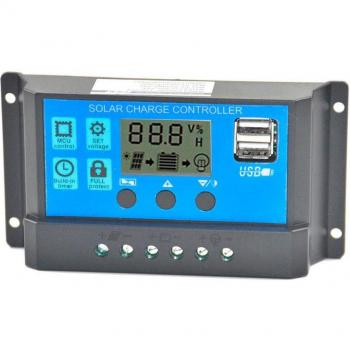 60A Solar Battery Charge Controller with Dual USB and LCD Display