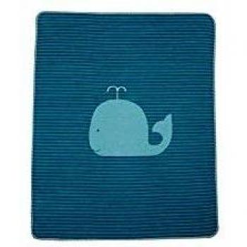 Coperta per bambini David Fussenegger – Juwel – Strisce e Balena – Turchese – 70 x 90 cm