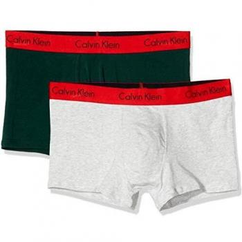 Calvin Klein Trunk 2pk Bañador, Gris, Pack de 2 para Hombre