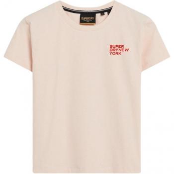 Camiseta Superdry rosa claro con gráfico Sport Luxe para mujer