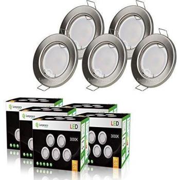 Spot LED 5 x 7W (eq.56W) Dimmable en Blanc Chaud, Fini Alu Brossé