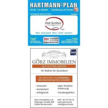 HARTMANN-PLAN Quickborn mit Bönningstedt Hasloh und Ellerau 1:20.000 Stadtplan