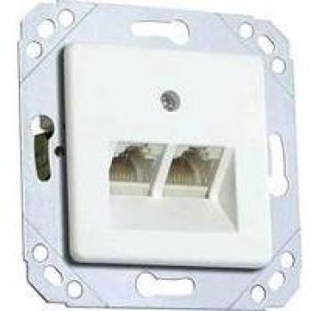 Doble Conector RJ-White BTR IAE 2x8(4)