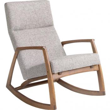 Walnut Elegance Grey Fabric Rocker – Cerda Model