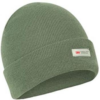 Thinsulate Warmth Green Knitted Beanie, Comfortable Fit (Small/Medium)