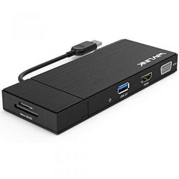 Docking Station WAVLINK 3.0: HDMI 2K, VGA, Ethernet 1 Gbps, lettore carte