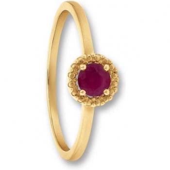 Goldring mit Rubinstein, 333 Gelbgold für Damen