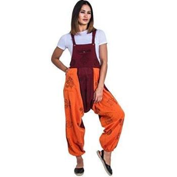 Orange Harem Dungaree Jumpsuit