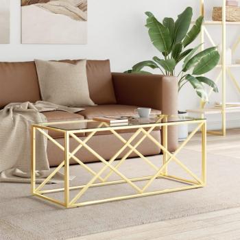Coffee Table 110x45x45 cm, Stainless Steel and Glass (from vidaXL)