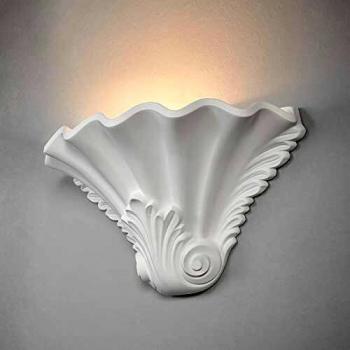Lindby Applique en plâtre à reliefs Lennet en blanc