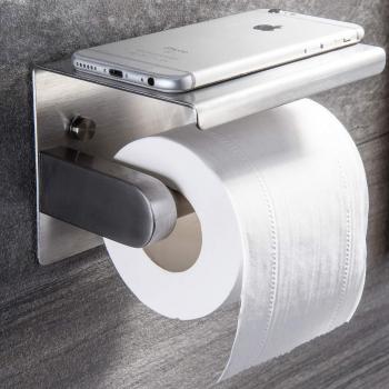 ZUNTO Klorollenhalter mit Ablage – Edelstahl, selbstklebend, für die Wandmontage
