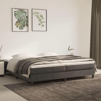 Cadre de lit velours gris foncé 200x200 cm (sans matelas)