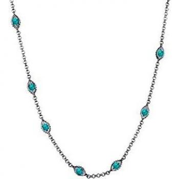 Elli Glamour-Halskette mit Evil Eye Symbol, 45 cm, 925 Sterling Silber, Howlith‑Edition