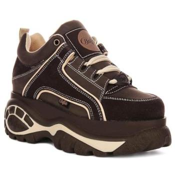 Buffalo 1339‑14 Women’s Classic Trainers – Brown/Beige Leather
