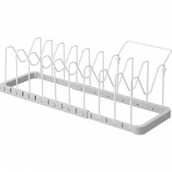Yamazaki Jitsugyo White Telescoping Kitchen Storage Stand – D20 Plate for Pots & Pans