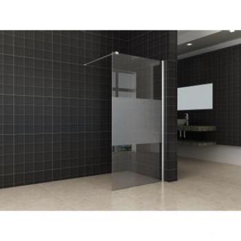 Wiesbaden Douche italienne partielle avec profil mural 110 x 200 cm 10 mm NANO avec bande satinée
