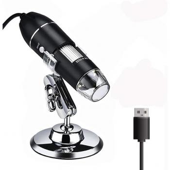 Microscopio Digital con Lupa LED y Soporte para PC y Teléfono