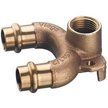 Viega Sanpress Doppelwandscheibe & Winkelstück, 15 x 1/2 IG und 18 mm x Rp 1/2, Siliziumbronze/Rotguss
