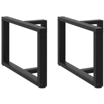 Patas de mesa de centro en forma de T 2 uds acero negro 70x25x(42-43) cm