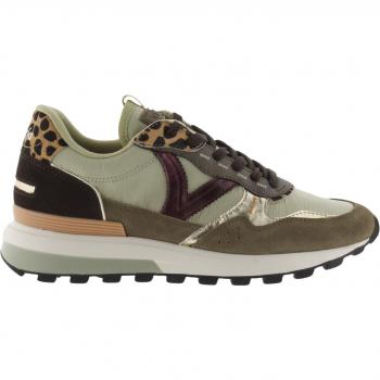 Baskets Victoria Luna femme en nylon et daim, couleur kaki, modèle 1156108, disponible du 36 au 41