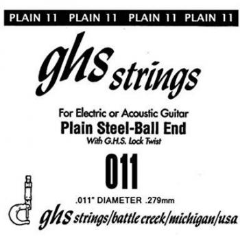GHS Single Plain Steel String, .011 Steel