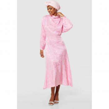 Robe mi-longue avec col bénitier