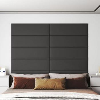 12 piezas de paneles de pared grises 90x30 cm en cuero sintético 3,24 m²