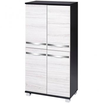 Anthrazit Highboard Schildmeyer 126132 – 60 × 117 × 32,5 cm, Kalkeiche‑Dekor