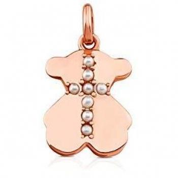 Anello Tous Ciondolo Super Power Argento Vermeil con Perla Rosso