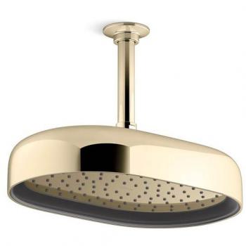 Kohler Statement 1.75 GPM 12 in. Ceiling Mount Rain Shower Head in Vibrant French Gold