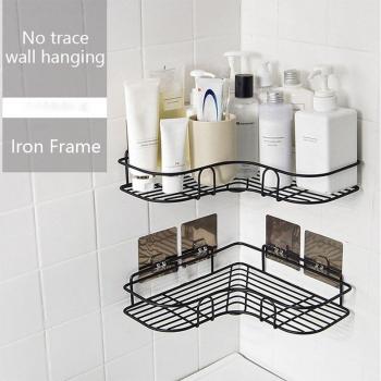 Iron Corner Shower Caddy with Suction Holder