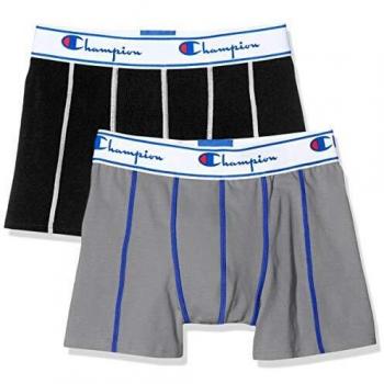Champion Boxers 2 Unità XL Grigio e Nero per Uomo