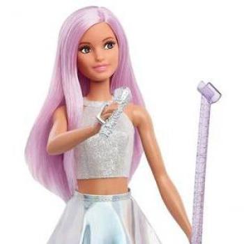 Mattel® Anziehpuppe Barbie Pop-Star-Puppe mit rosa Haaren – Sängerin mit Mikrofon