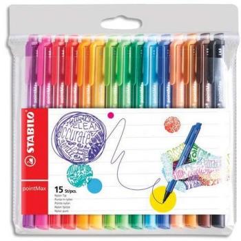 STABILO 15 feutres pointMax, pointe moyenne, coloris assortis