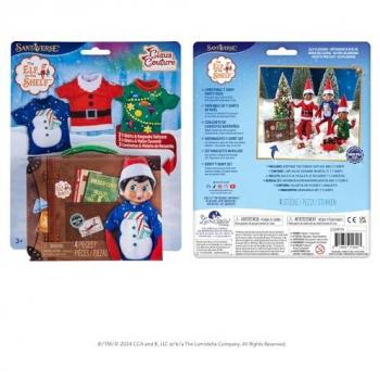 Claus Couture® Weihnachts-T-Shirt Set mit Schneemann, Weihnachtsmann & Weihnachtsbaum Designs