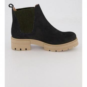 Grüne Chelsea-Boots für Damen, Ulla Popken, Größe 41 aus Leder