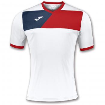 Joma Crew II Trikot, kurzärmelig, Herren, 100611.206, Mehrfarbig (weiß/rot), XXS