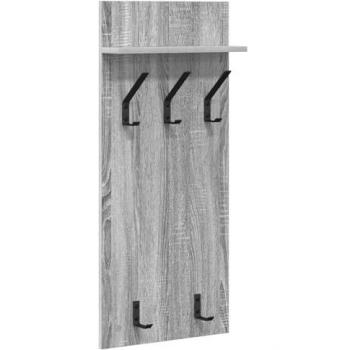 Perchero de pared gris sonoma con estante 90x40x10 cm