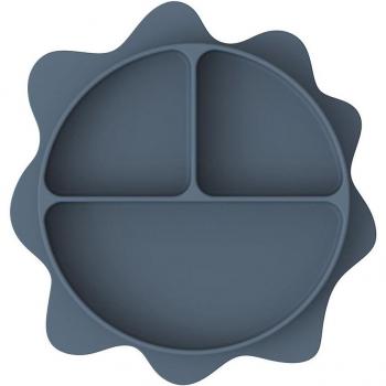 Assiette à ventouse en silicone pour bébé, forme de fleur de soleil