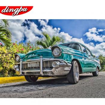 Strass-Diamant-Malerei: Auto-Landschaft 20X30CM