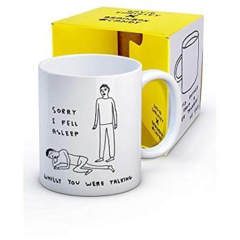David Shrigley Sleepy Mug “Sorry I Fell Asleep”