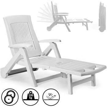 Adjustable Backrest Garden Sun Lounger by Casaria
