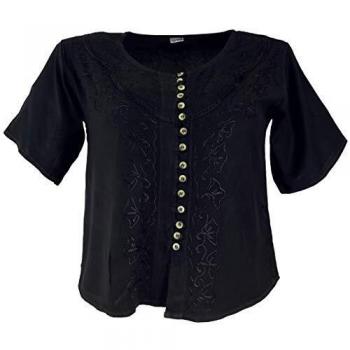 Indische Hippe Damenbluse – Kurz und Chic, Größe 42