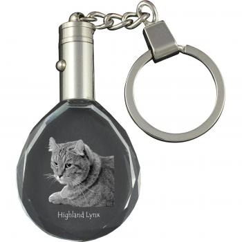 Highland Lynx – Ciondolo gatto con foto in cristallo