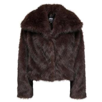 ONLY Relaxed Fit Webpelzjacke „Dawn Life“ – Schoko, S – Frau