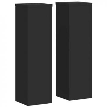 Supports pour plantes 2 pcs noir 17x17x60 cm en bois d'ingénierie