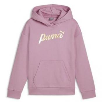 Sudadera Puma Essentials Script Metalizada para Niña Rosa Talla 16 Años